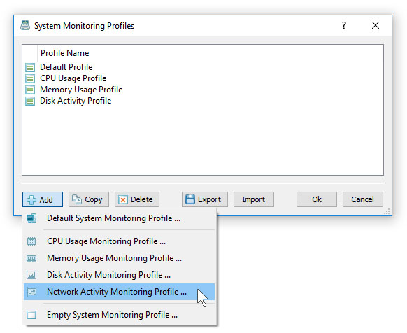SysGauge System Monitor Add Profile